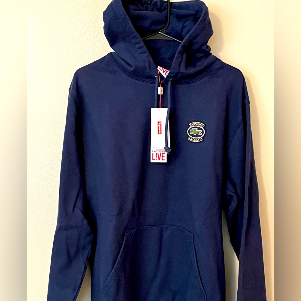 Supreme x Lacoste 2019 pullover hoodie size Large. NWT